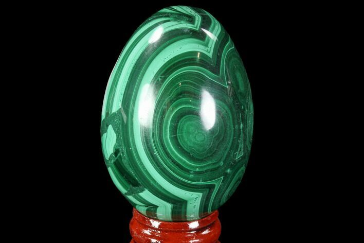 Stunning Polished Malachite Egg - Congo #89668